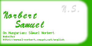 norbert samuel business card