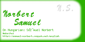norbert samuel business card